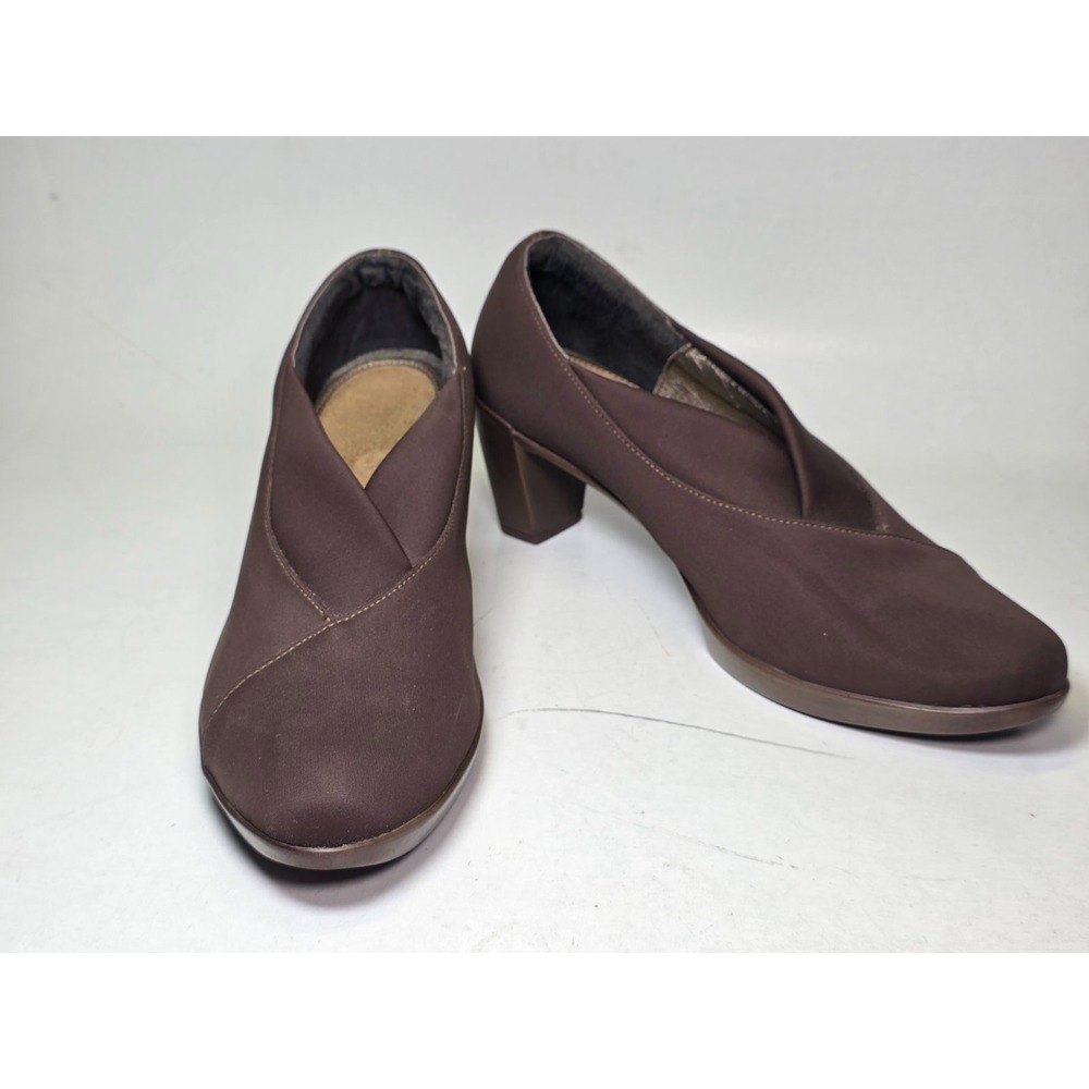 Naot Lucente‎ Women's Heels Size 8 EU 39 Brown Stretch Fabric Pump Slip On Shoes